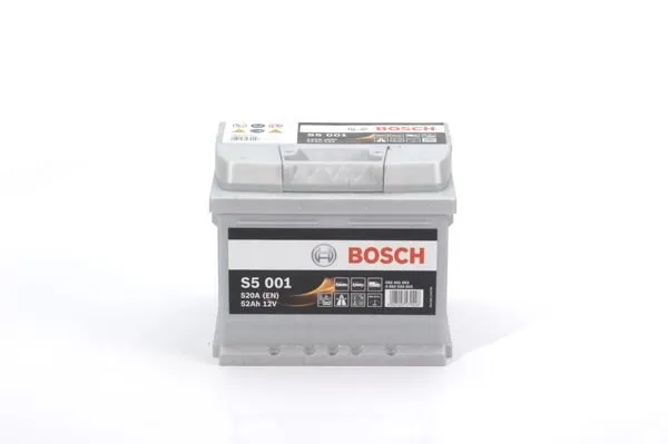 Bosch Starterbatterie S5 001 52Ah 520A 12V Citroën: C3 II Nissan: Micra III Renault: Clio II, Twingo I Vw: Golf VII