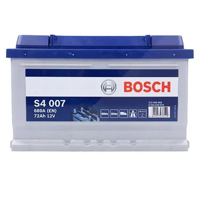 Bosch Starterbatterie S4 007 72Ah 680A 12V Ford: Focus II, Mondeo III, C-MAX II, Escort V Renault: Clio II 0092