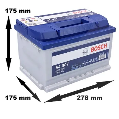 Bosch Starterbatterie S4 007 72Ah 680A 12V Ford: Focus II, Mondeo III, C-MAX II, Escort V Renault: Clio II 0092