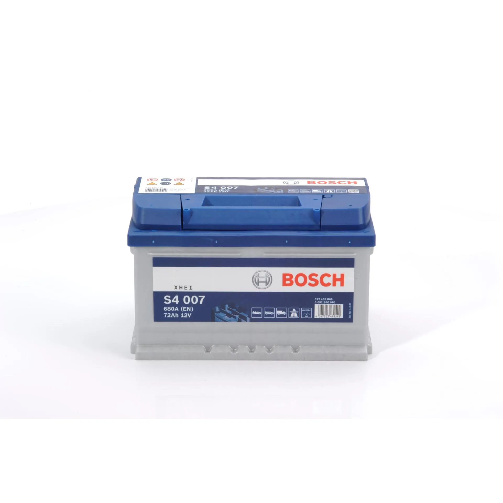 Bosch Starterbatterie S4 007 72Ah 680A 12V Ford: Focus II, Mondeo III, C-MAX II, Escort V Renault: Clio II 0092