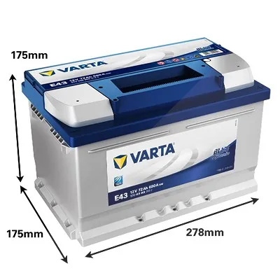 Varta Blue Dynamic Starterbatterie 72Ah 680 A E43 Ford: Focus II, Mondeo III, Fiesta IV Ren