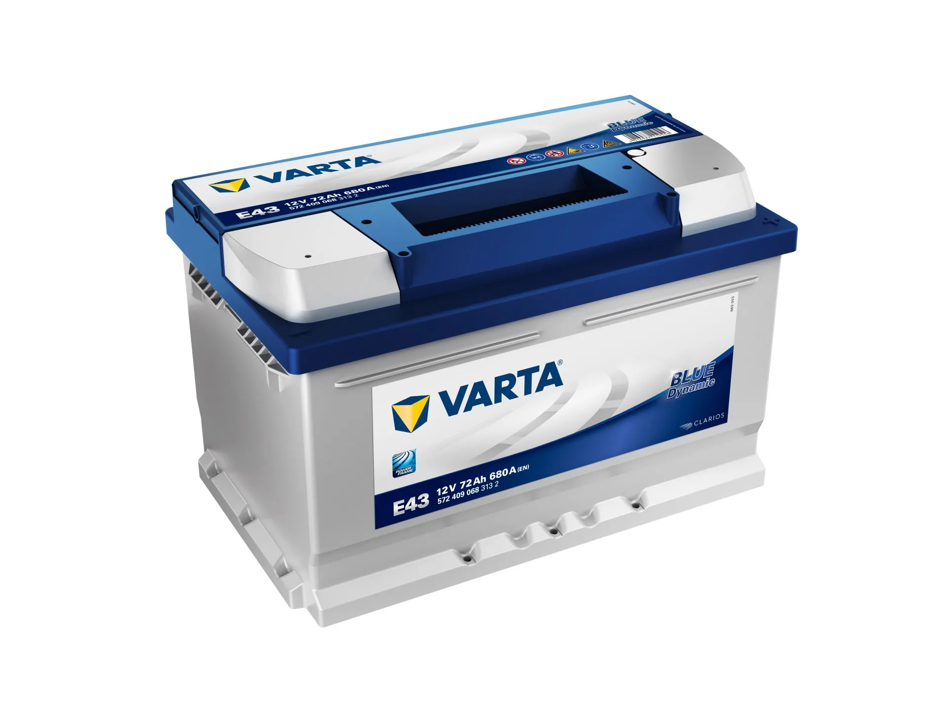 Varta Blue Dynamic Starterbatterie 72Ah 680 A E43 Ford: Focus II, Mondeo III, Fiesta IV Ren