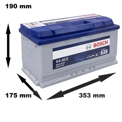 Bosch Starterbatterie S4 013 95Ah 800A 12V Iveco: Daily I, Daily II, Daily III Land rover: Discovery III, Discovery IV 0092S