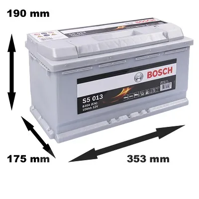 Bosch Starterbatterie S5 013 100Ah 830A 12V Iveco: Daily I, Daily II, Daily III Land rove