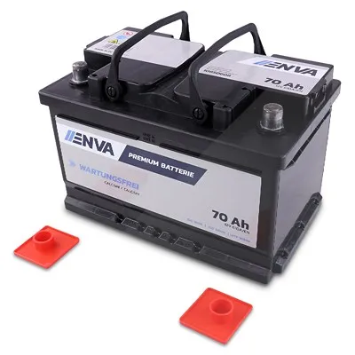 Enva Starterbatterie 72Ah 680A + Pol-Fett 10g Ford: Focus II, Mondeo III, Fiesta IV Renau