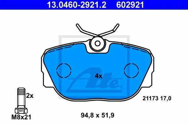 Ate Bremsbelagsatz Vorderachse Bmw: Z1, 3 13.0460-2921.2