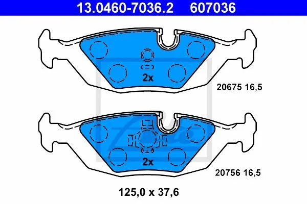 Ate Bremsbelagsatz Hinterachse Bmw: 3 13.0460-7036.2