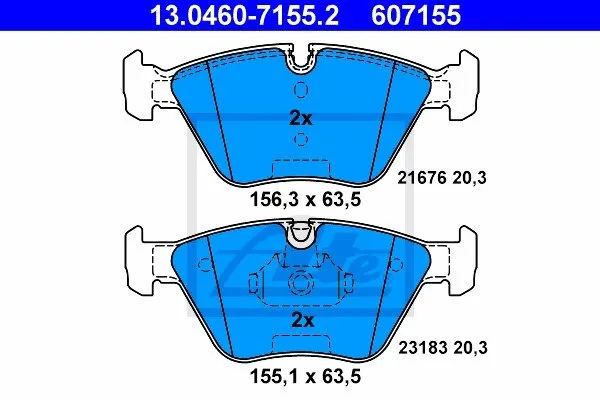Ate Bremsbelagsatz Vorderachse Bmw: Z4, X3, 3 Mg: MG 13.0460-7155.2