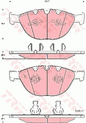 Trw Bremsbelagsatz, Scheibenbremse Bmw: 7, 6, 5 Rolls-royce: Phantom GDB1558