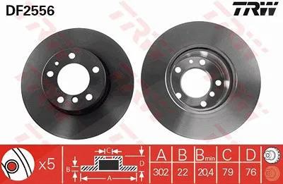 Trw Bremsscheibe Bmw: 7, 5 DF2556