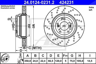 Ate Bremsscheibe Bmw: 3, 1 24.0124-0231.2