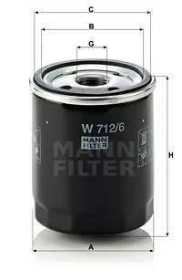 Mann Filter Ölfilter Bmw: 5, 3, 1500-2000, 02 W712/6