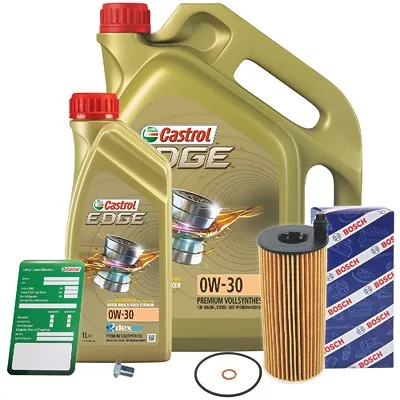 Bosch Ölfilter+Schraube+6 L Castrol 5W-30 C3 Bmw: 6, 5, 4, 3, 2 31476815 : 1552FD : 1