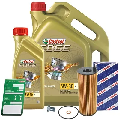 Bosch Ölfilter+Schraube+6 L Castrol 5W-30 C3 Bmw: X3, X1, 7, 5, 3 30358326 : F0264070