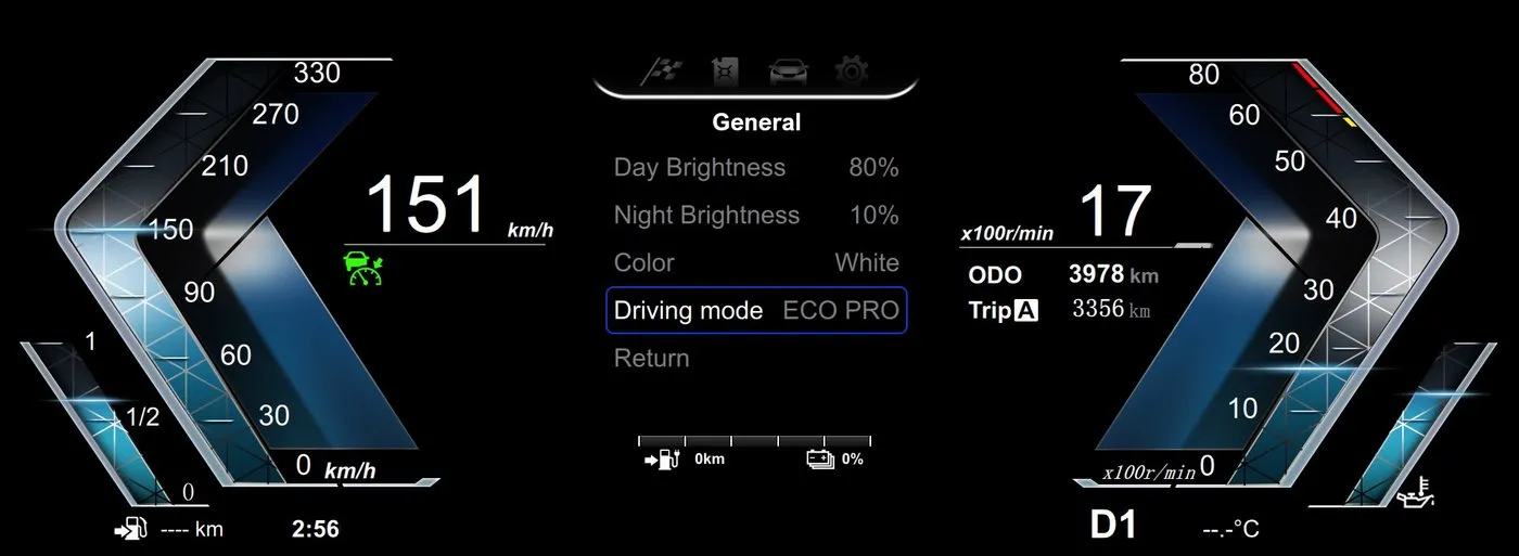 TAFFIO Tachometer »Für BMW 3er - Reihe E90 E91 E92 E93 Digital Tacho Kombiinstrument LED«