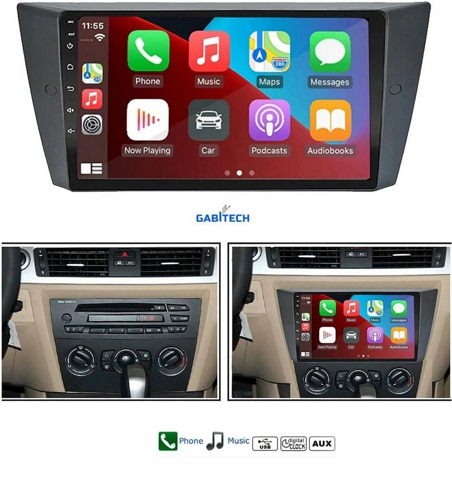 GABITECH 9\\\'\\\' Android 11 für BMW 3er E90 E92 E93 2005-2012 16GB ROM 1GB RAM Autoradio