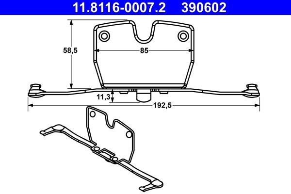 ATE Feder, Bremssattel  für BMW 34116786819 11.8116-0007.2