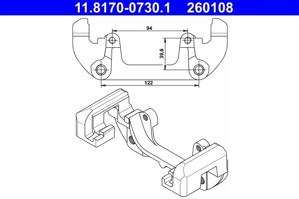 ATE Halter, Bremssattel vorne rechts links  für BMW 34106758120 34111165035 11.8170-0730.1