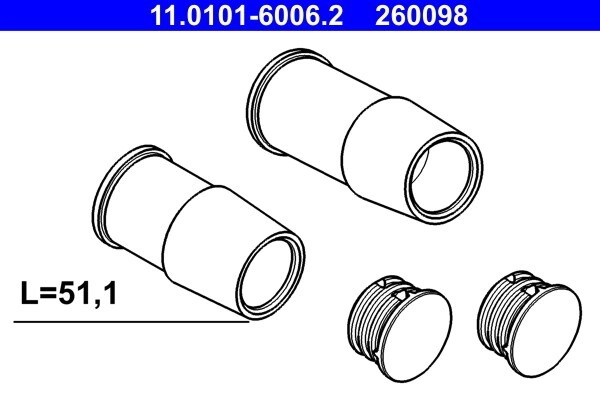 ATE Führungshülsensatz, Bremssattel vorne rechts links  für BMW 34116758707 11.0101-6006.2