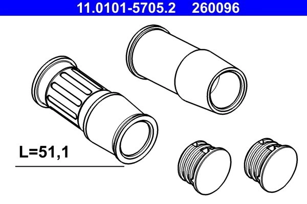 ATE Führungshülsensatz, Bremssattel vorne rechts links  für SEAT BMW VAG 7M3698647 34116765963 11.0101-5705.2