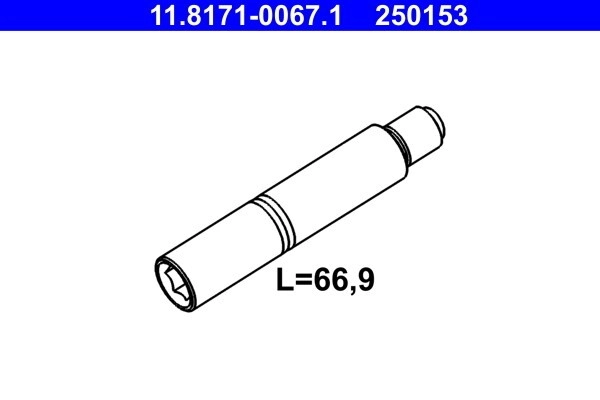 ATE Führungsbolzen, Bremssattel vorne rechts links Ø12mm 12mm für SEAT MERCEDES-BENZ VOLVO VAG BMW A1644230074 1644230074 30665011 11.8171-0067.1