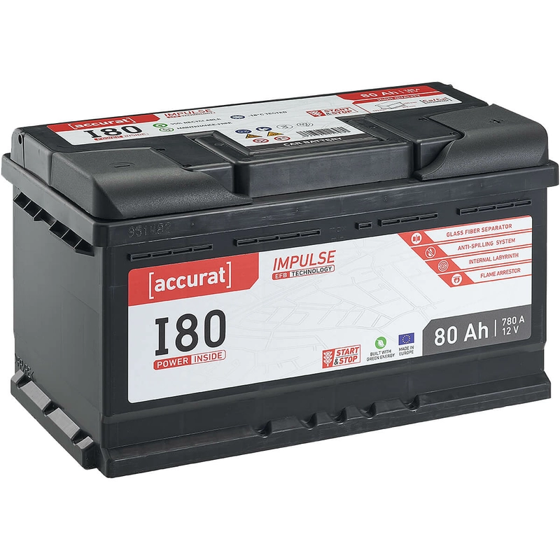 Accurat Impulse I80 Autobatterie 80Ah EFB Start-Stop