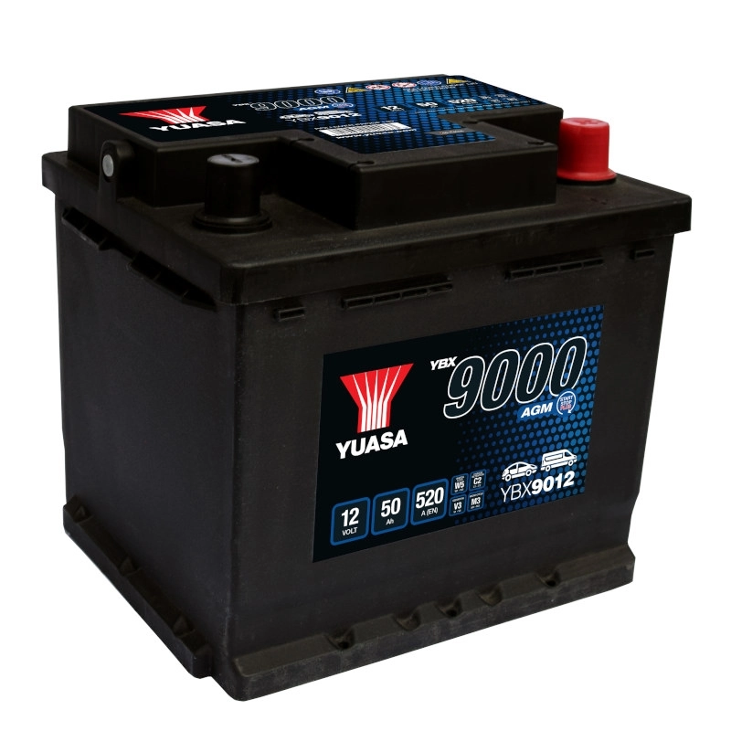 YUASA YBX9012 AGM Autobatterie 50Ah 520A