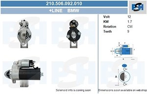 Bv Psh Anlasser [Hersteller-Nr. 210.506.092.010] für BMW