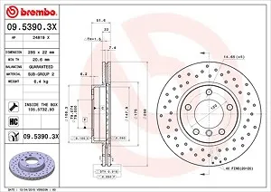 BREMBO Bremsscheiben BMW 09.5390.3X 34111160674,34111160981,34111162282 Scheibenbremsen,Bremsscheibe 34111162288,34111164199,34111164431,34111164921