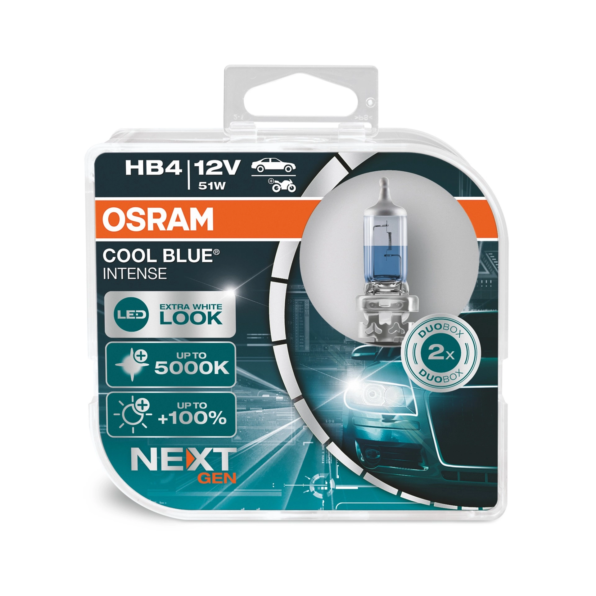 OSRAM COOL BLUE® INTENSE HB4 next Gen (2 Stk.) Glühlampe, Fernscheinwerfer,Glühlampe, Hauptscheinwerfer,Glühlampe, Nebelscheinwerfer,Glühlampe, Abbieg